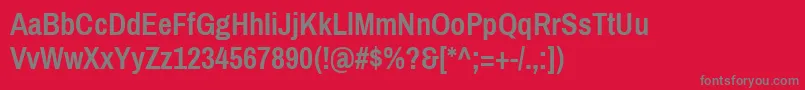 PragatinarrowBold Font – Gray Fonts on Red Background