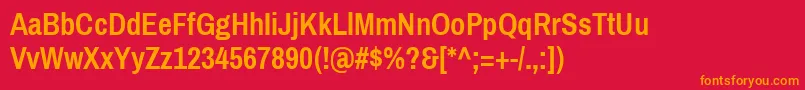PragatinarrowBold Font – Orange Fonts on Red Background