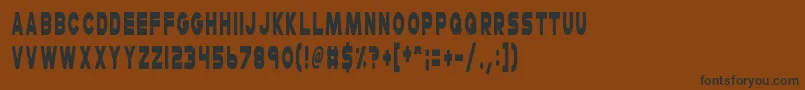 CheerioOldChap-Schriftart – Schwarze Schriften auf braunem Hintergrund