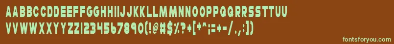 CheerioOldChap-Schriftart – Grüne Schriften auf braunem Hintergrund