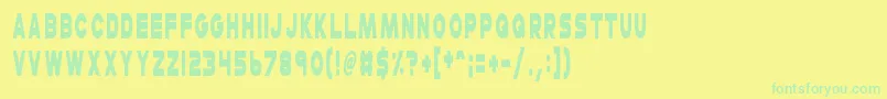 CheerioOldChap Font – Green Fonts on Yellow Background