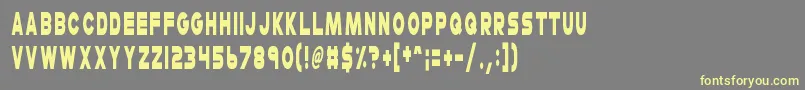 CheerioOldChap-Schriftart – Gelbe Schriften auf grauem Hintergrund