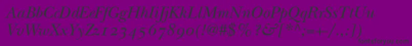 フォントItcNewBaskervilleItalicOldStyleFigures – 紫の背景に黒い文字