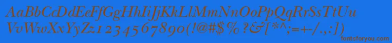 ItcNewBaskervilleItalicOldStyleFigures Font – Brown Fonts on Blue Background