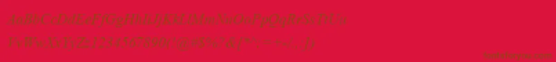 Czcionka AngsanaNewItalic – brązowe czcionki na czerwonym tle