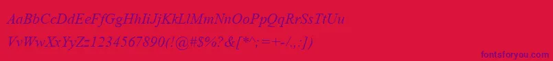 AngsanaNewItalic Font – Purple Fonts on Red Background