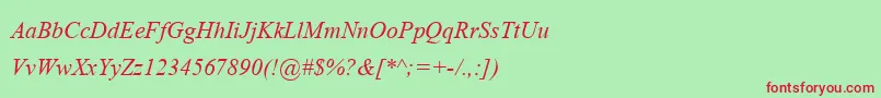 AngsanaNewItalic Font – Red Fonts on Green Background
