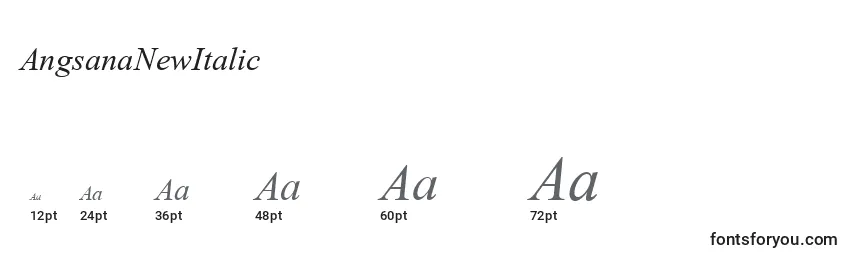 AngsanaNewItalic Font Sizes