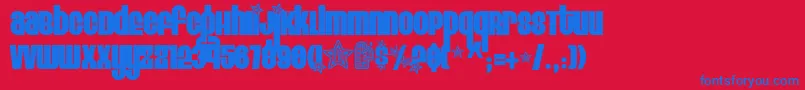 Eigh1 Font – Blue Fonts on Red Background