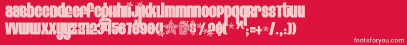 Eigh1 Font – Pink Fonts on Red Background