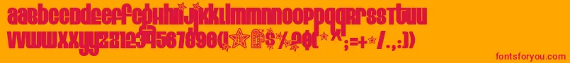 Eigh1 Font – Red Fonts on Orange Background