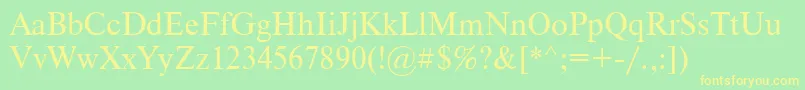 Tensec Font – Yellow Fonts on Green Background