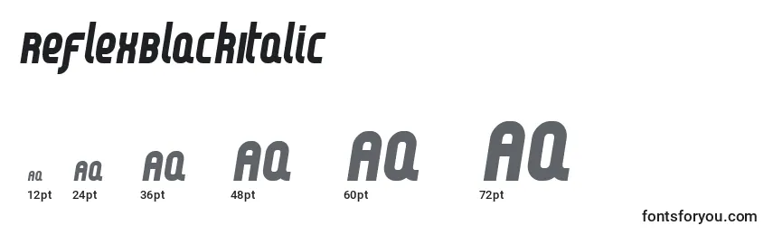 Größen der Schriftart ReflexBlackItalic (67018)