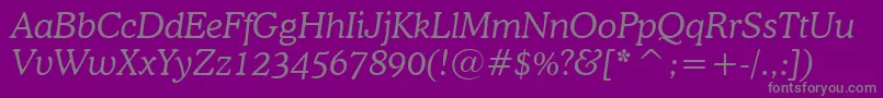 More about CooperLightItalicBt Font CooperLightItalicBt Font – Gray Fonts on Purple Background