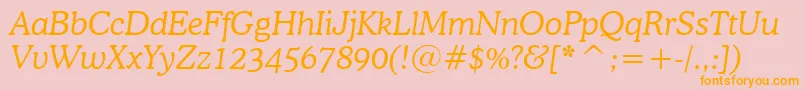 CooperLightItalicBt Font – Orange Fonts on Pink Background