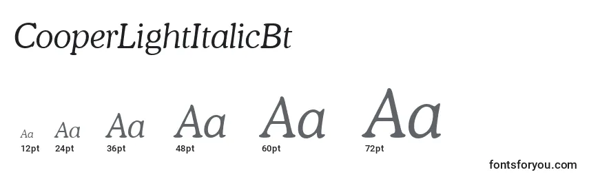 CooperLightItalicBt Font Sizes