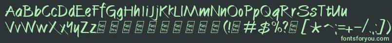 フォントCalibrush – 黒い背景に緑の文字