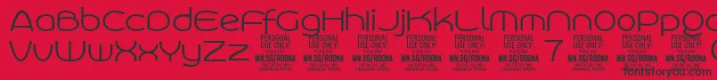 RoonasansliPersonalUse Font – Black Fonts on Red Background