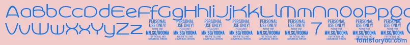 Подробнее о шрифте RoonasansliPersonalUse Шрифт RoonasansliPersonalUse – синие шрифты на розовом фоне