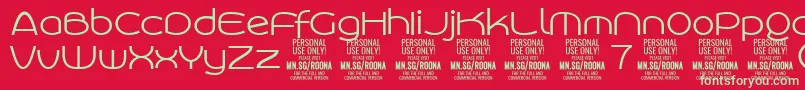 Шрифт RoonasansliPersonalUse – зелёные шрифты на красном фоне