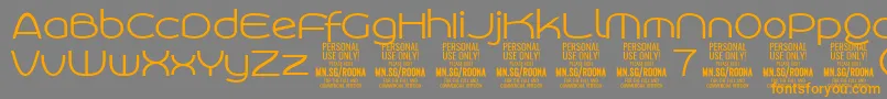 RoonasansliPersonalUse-Schriftart – Orangefarbene Schriften auf grauem Hintergrund