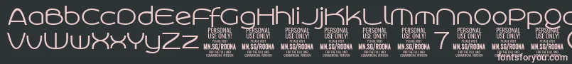RoonasansliPersonalUse Font – Pink Fonts on Black Background