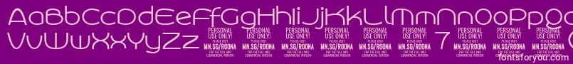 RoonasansliPersonalUse Font – Pink Fonts on Purple Background