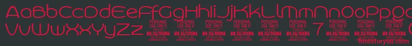 RoonasansliPersonalUse Font – Red Fonts on Black Background