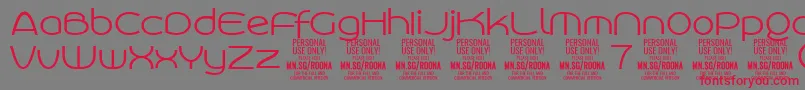 RoonasansliPersonalUse Font – Red Fonts on Gray Background