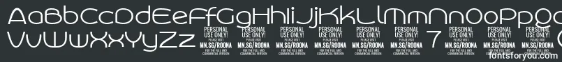 フォントRoonasansliPersonalUse – 黒い背景に白い文字