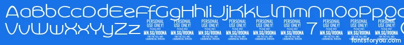 フォントRoonasansliPersonalUse – 青い背景に白い文字