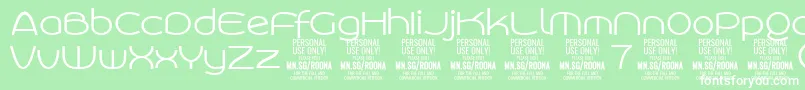 More about RoonasansliPersonalUse Font RoonasansliPersonalUse Font – White Fonts on Green Background