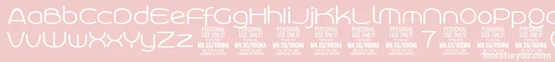 フォントRoonasansliPersonalUse – ピンクの背景に白い文字