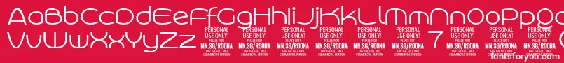 フォントRoonasansliPersonalUse – 赤い背景に白い文字