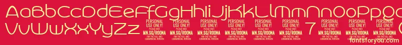 RoonasansliPersonalUse Font – Yellow Fonts on Red Background