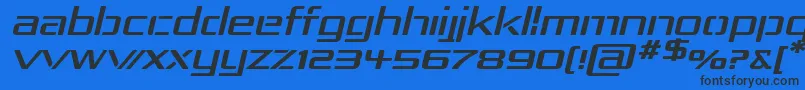 RepublikaIvExpItalic Font – Black Fonts on Blue Background