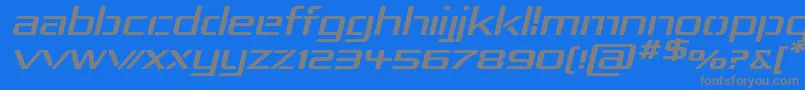 RepublikaIvExpItalic-Schriftart – Graue Schriften auf blauem Hintergrund