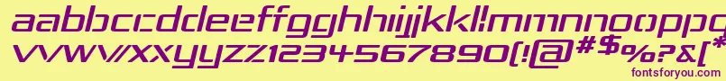 RepublikaIvExpItalic Font – Purple Fonts on Yellow Background