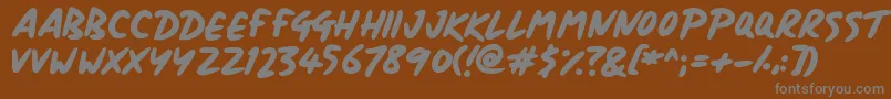 フォントSignboard – 茶色の背景に灰色の文字