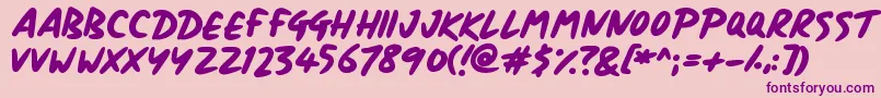 Signboard Font – Purple Fonts on Pink Background