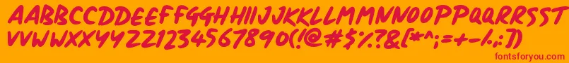 Шрифт Signboard – красные шрифты на оранжевом фоне