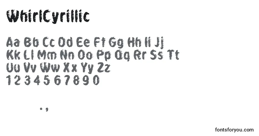 Шрифт WhirlCyrillic – алфавит, цифры, специальные символы
