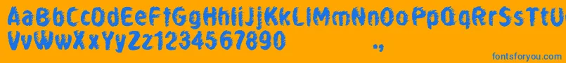 WhirlCyrillic-Schriftart – Blaue Schriften auf orangefarbenem Hintergrund