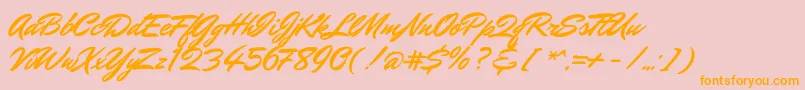 MrdafoeRegular Font – Orange Fonts on Pink Background