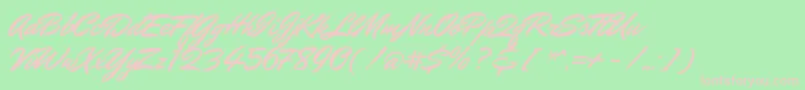 MrdafoeRegular Font – Pink Fonts on Green Background