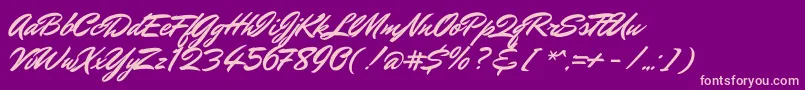 MrdafoeRegular Font – Pink Fonts on Purple Background