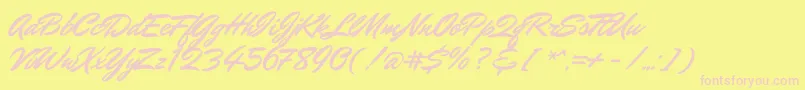 MrdafoeRegular Font – Pink Fonts on Yellow Background