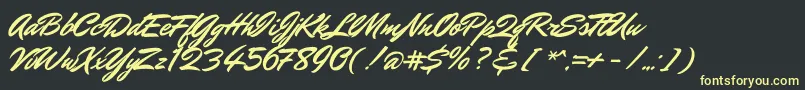 MrdafoeRegular Font – Yellow Fonts on Black Background