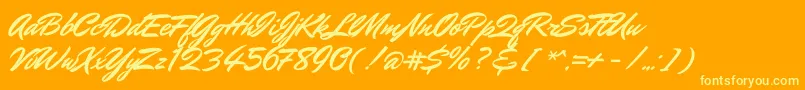 MrdafoeRegular Font – Yellow Fonts on Orange Background