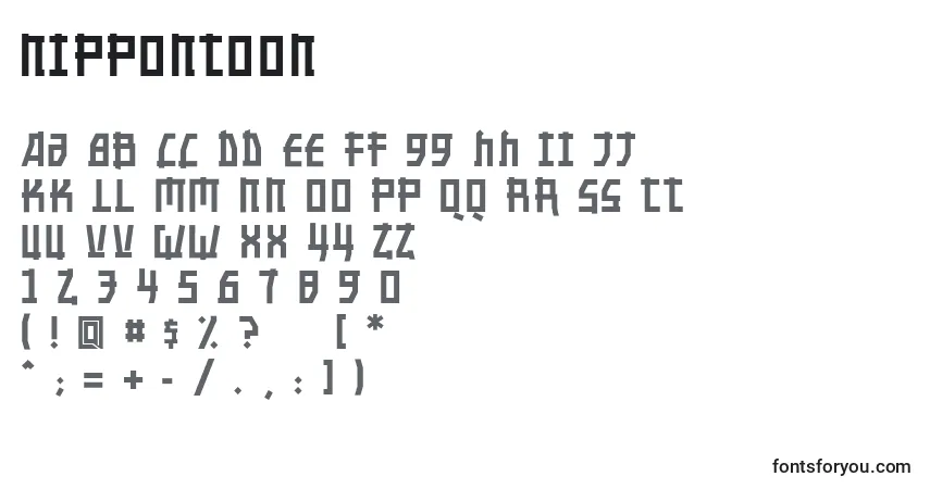 Schriftart Nippontoon – Alphabet, Zahlen, spezielle Symbole